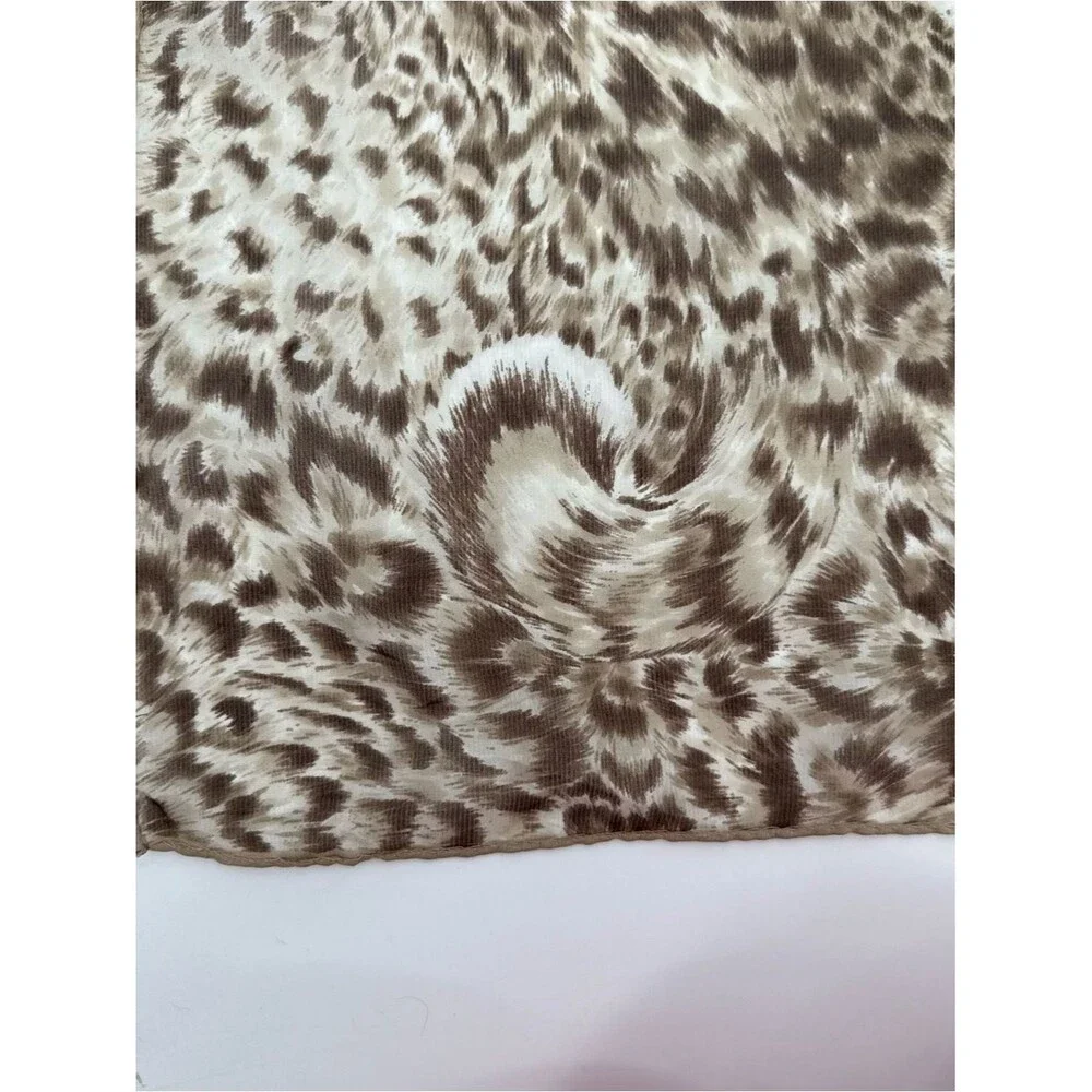 Unbranded Leopard Print Square Scarf Accessory Vintage Small Animal Neutral Silk